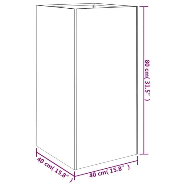 vidaXL Plantekasse 40x40x80 cm cortenstål