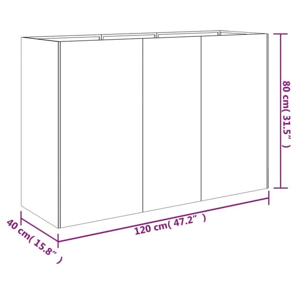 vidaXL Høybed 120x40x80 cm cortenstål