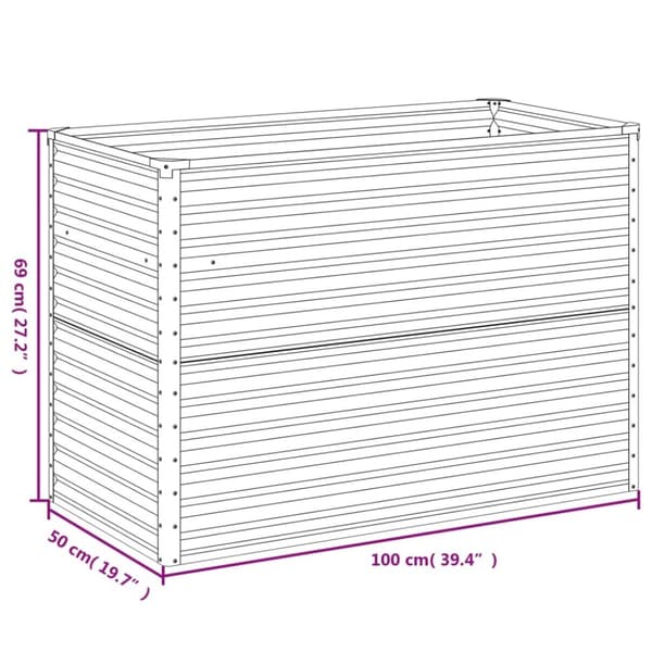 vidaXL højbed 100x50x69 cm cortenstål