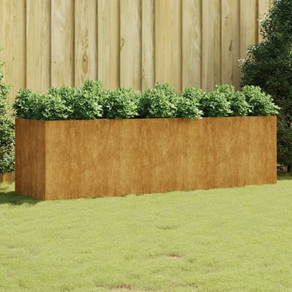 vidaXL Korotettu kukkalaatikko 280x80x80 cm Corten teräs