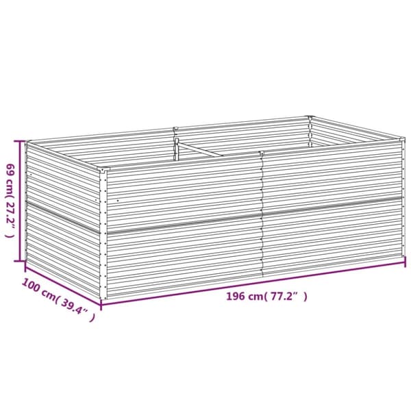 vidaXL højbed 196x100x69 cm cortenstål
