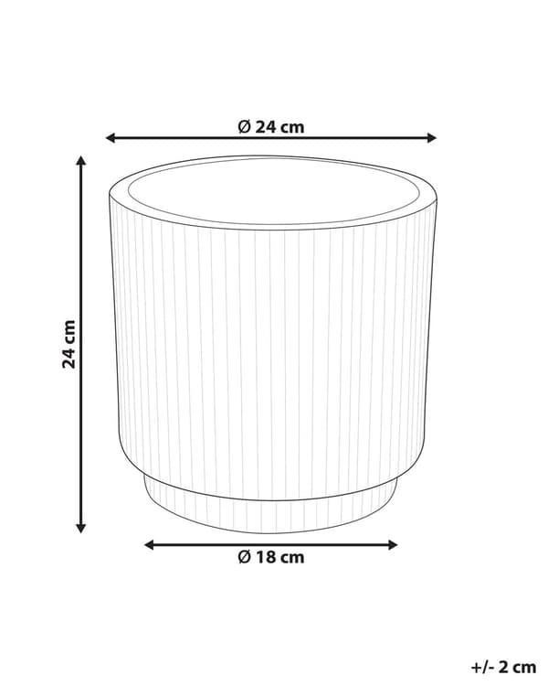 Blomsterkrukke Creamhvid Fiber Ler ø 24 cm Rund Havekrukke med Riller Frostsikker Design til Indendørs og Udendørs Plantekrukke