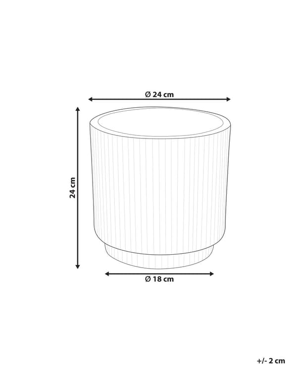 Blomsterkrukke Gyldenbrun Fiber Ler ø 24 cm Rund Havekrukke med Riller Frostsikker Design til Indendørs og Udendørs Plantekrukke