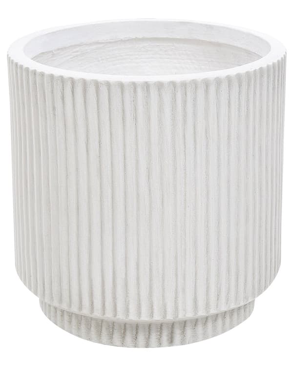 Blomsterpotte Hvit Fiberleire 24 x 24 x 24 cm Utendørs Uteplass Hage