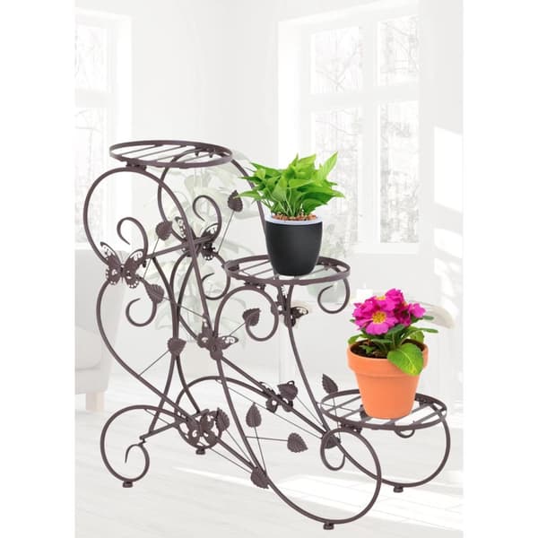 Rootz Plantetrappe - Plantestativ - Blomsterstativ - Metal - Bronze - 3 niveauer - 75 x 28 x 66 cm