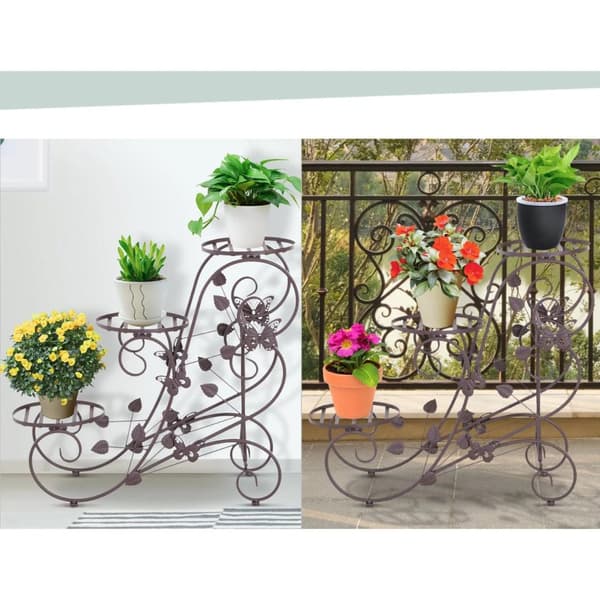 Rootz Plantetrappe - Plantestativ - Blomsterstativ - Metal - Bronze - 3 niveauer - 75 x 28 x 66 cm