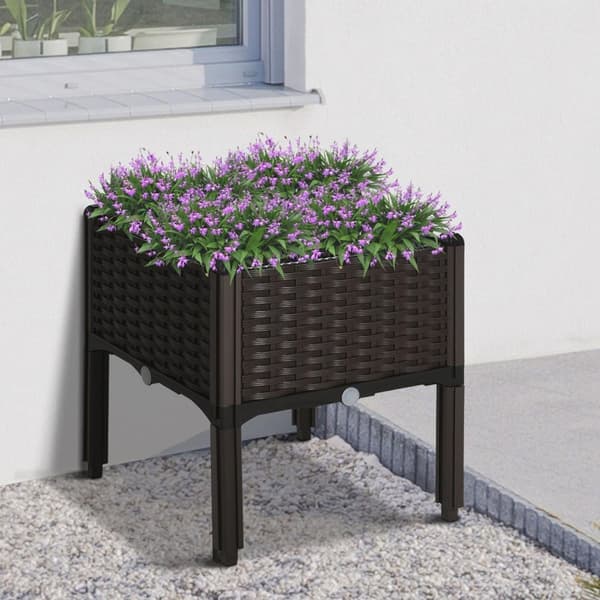 Rootz Garden Bed Korotettu istutuspöytä - Tummanruskea - Pp - 15,75 cm x 15,75 cm x 17,32 cm