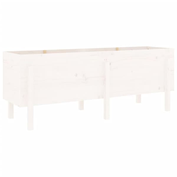 vidaXL Høybed for hage hvit 160x50x57 cm heltre furu