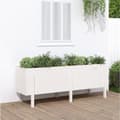 Miniatyrbilde 9 av 9: vidaXL Høybed for hage hvit 160x50x57 cm heltre furu