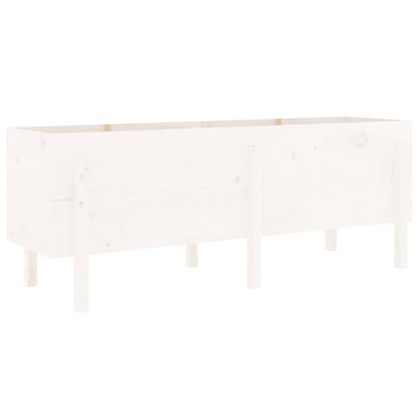 vidaXL Høybed for hage hvit 160x50x57 cm heltre furu