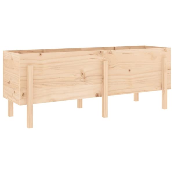 vidaXL Odlingslåda på ben 160x50x57 cm massiv furu