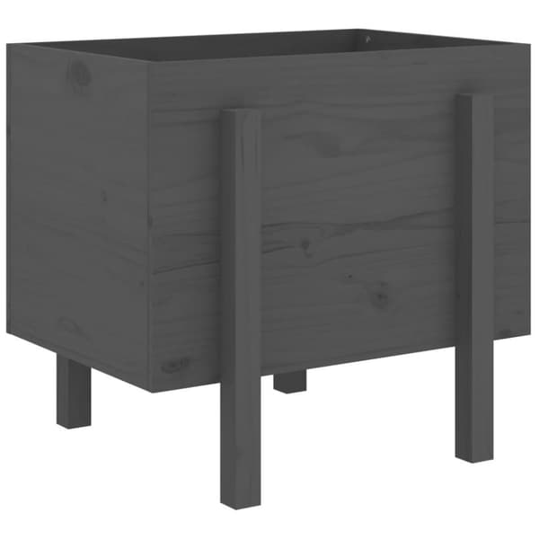 vidaXL Hageplantekasse grå 62x50x57 cm heltre furu