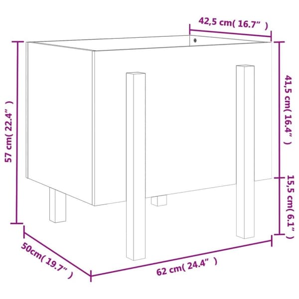 vidaXL Hageplantekasse grå 62x50x57 cm heltre furu