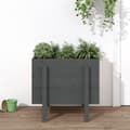 Miniatyrbilde 9 av 9: vidaXL Hageplantekasse grå 62x50x57 cm heltre furu