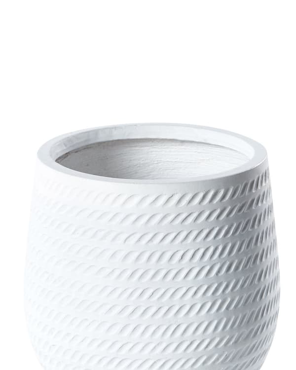 Plantekrukke Creamhvid Fiber Ler ø 27 cm Rund Havekrukke Design Stor Udendørs Krukke Frostsikker til Haven