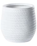 Miniatyrbillede 1 af 7: Plantekrukke Creamhvid Fiber Ler ø 27 cm Rund Havekrukke Design Stor Udendørs Krukke Frostsikker til Haven