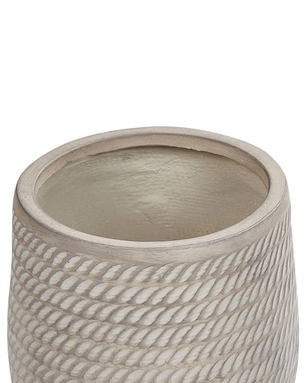Plantekrukke Taupe Fiber Ler ø 27 cm Rund Havekrukke Design Stor Udendørs Krukke Frostsikker til Haven