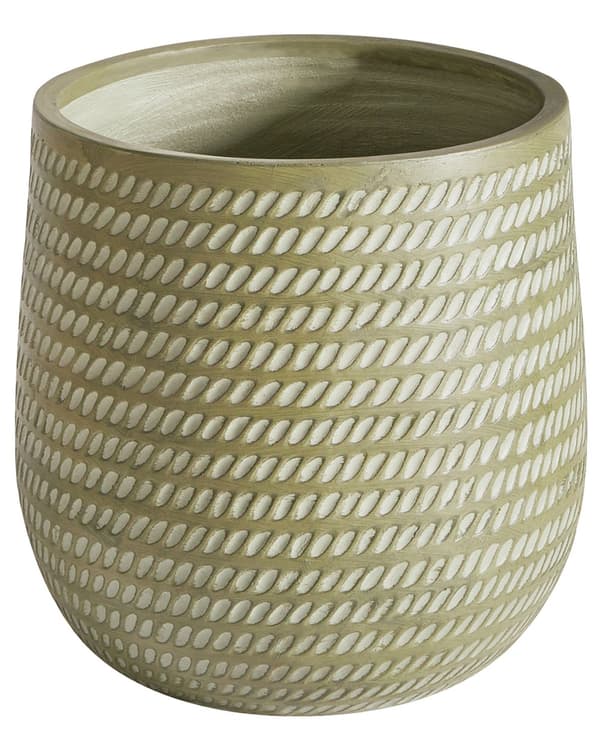 Plantekrukke Grøn Fiber Ler ø 39 cm Rund Havekrukke Design Stor Udendørs Krukke Frostsikker til Haven