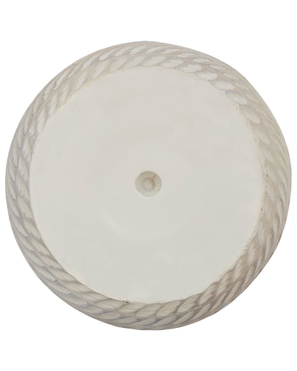 Hængekrukke beige grå fiberler ⌀ 39 cm jutesnor have rund blomsterkrukke præget mønster