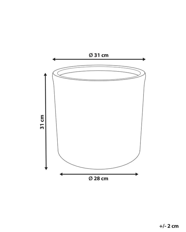 Urtepotte gyldenbrun fiberler ⌀ 31 cm rund haveurtepotte præget mønster