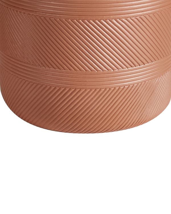 Urtepotte gyldenbrun fiberler ⌀ 31 cm rund haveurtepotte præget mønster