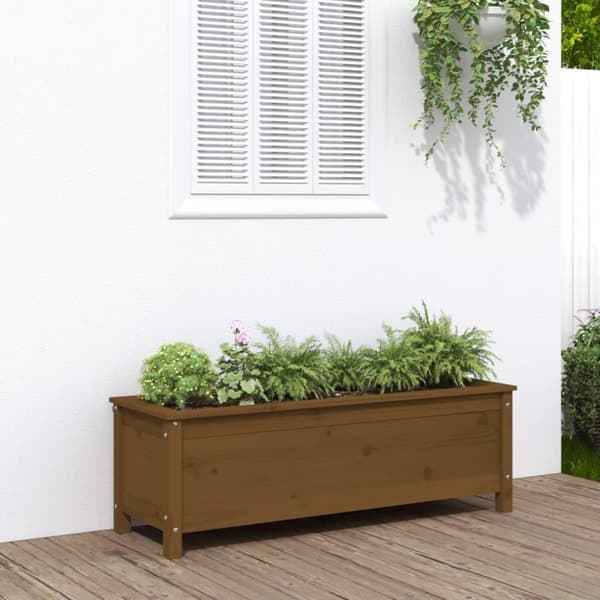 vidaXL Høybed for hage honningbrun 119,5x40x39 cm heltre furu