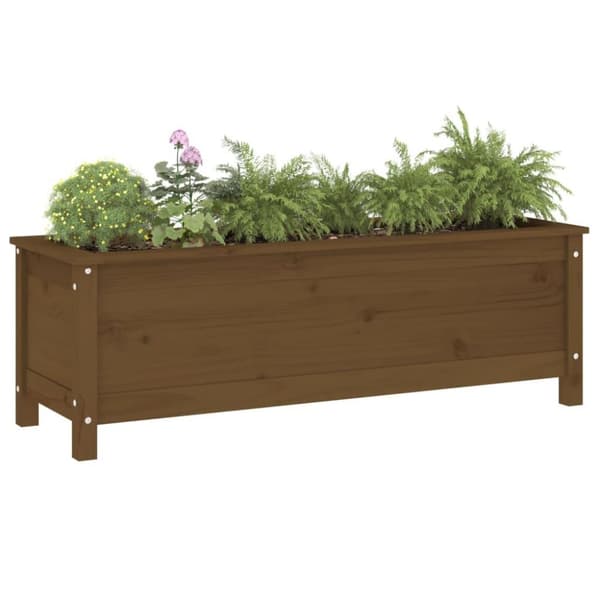 vidaXL Høybed for hage honningbrun 119,5x40x39 cm heltre furu