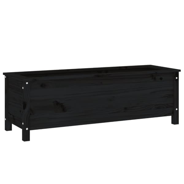 vidaXL højbed 119,5x40x39 cm massivt fyrretræ sort