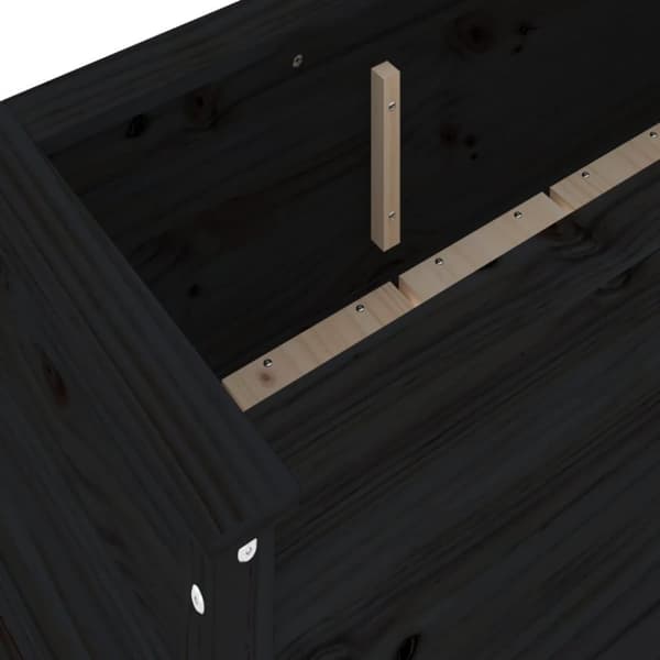 vidaXL højbed 119,5x40x39 cm massivt fyrretræ sort