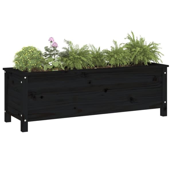 vidaXL højbed 119,5x40x39 cm massivt fyrretræ sort