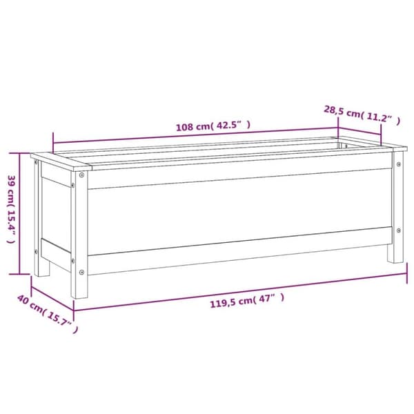 vidaXL højbed 119,5x40x39 cm massivt fyrretræ
