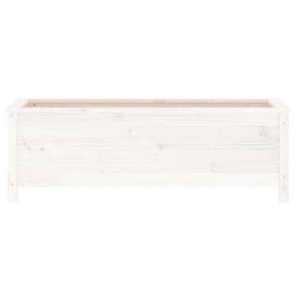vidaXL Odlingslåda på ben 119,5x40x39 cm vit massiv furu