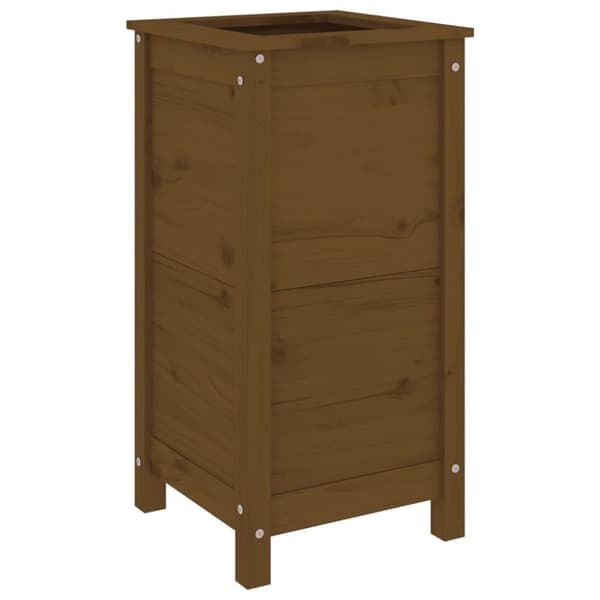vidaXL plantekasse 40x40x78 cm massivt fyrretræ gyldenbrun