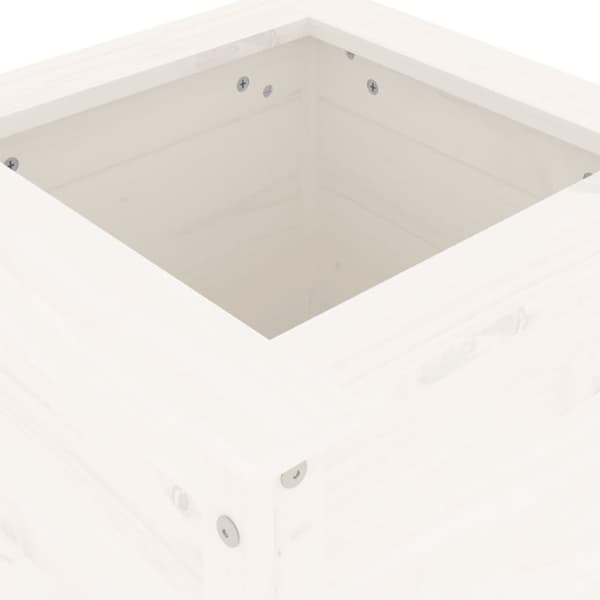 vidaXL Hageplantekasse hvit 40x40x78 cm heltre furu