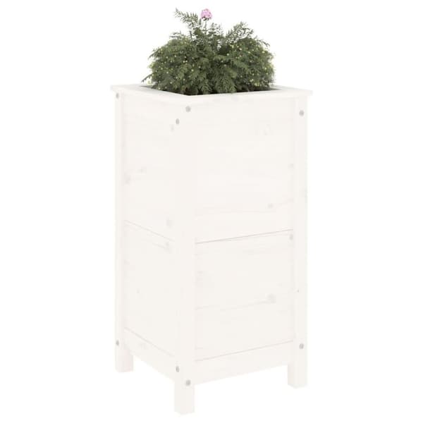 vidaXL Hageplantekasse hvit 40x40x78 cm heltre furu