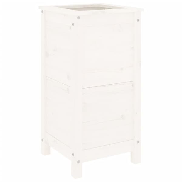 vidaXL Hageplantekasse hvit 40x40x78 cm heltre furu