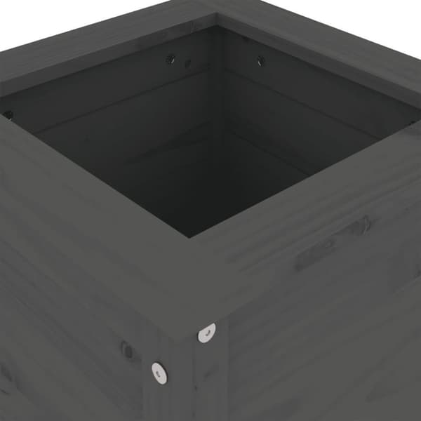 vidaXL Odlingslåda 40x40x78 cm grå massiv furu