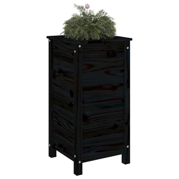 vidaXL Odlingslåda 40x40x78 cm svart massiv furu