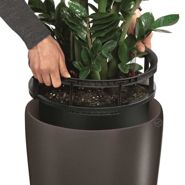 LECHUZA Planter Rondo 32 ALL-IN-ONE Taupe högblank 15784
