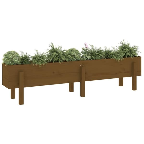 vidaXL højbed 160x30x38 cm massivt fyrretræ gyldenbrun