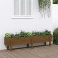 Miniatyrbilde 9 av 9: vidaXL Høybed for hage honningbrun 160x30x38 cm heltre furu