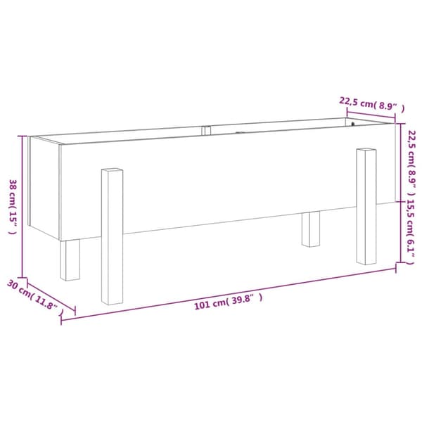 vidaXL Odlingslåda på ben 101x30x38 cm massivt douglasträ