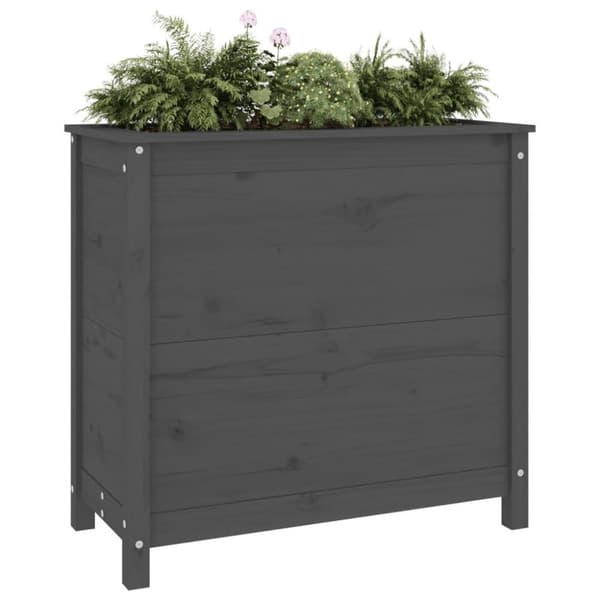 vidaXL Hageplantekasse grå 82,5x40x78 cm heltre furu