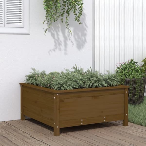 vidaXL Plantekasse honningbrun 82,5x82,5x39 cm heltre furu