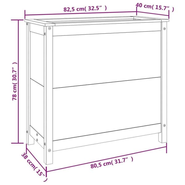 vidaXL Plantekasse honningbrun 82,5x40x78 cm heltre furu