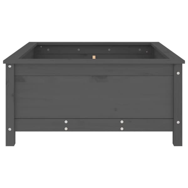vidaXL Odlingslåda 82,5x82,5x39 cm grå massiv furu