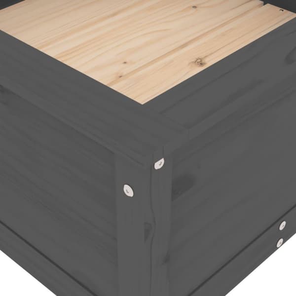 vidaXL Odlingslåda 82,5x82,5x39 cm grå massiv furu