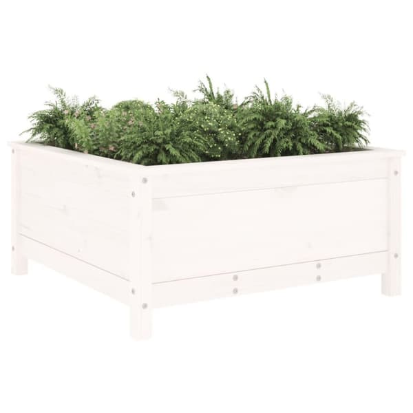 vidaXL Hageplantekasse hvit 82,5x82,5x39 cm heltre furu