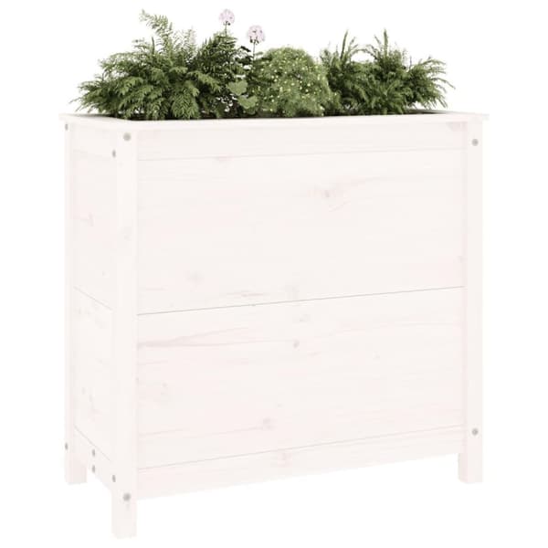 vidaXL plantekasse 82,5x40x78 cm massivt fyrretræ hvid