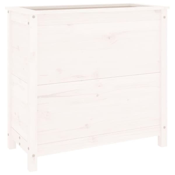 vidaXL plantekasse 82,5x40x78 cm massivt fyrretræ hvid